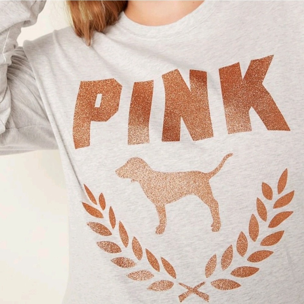 Victorias's Secret PINK Size XS Top Tee T Shirt Copper Bling NEW NWT RET $42.50 - Picture 4 of 5